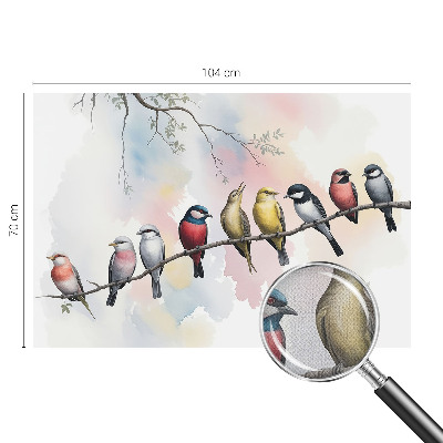 53D-Fototapete fürs Schlafzimmer Vögel auf einem Ast