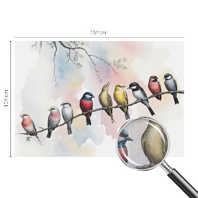 53D-Fototapete fürs Schlafzimmer Vögel auf einem Ast