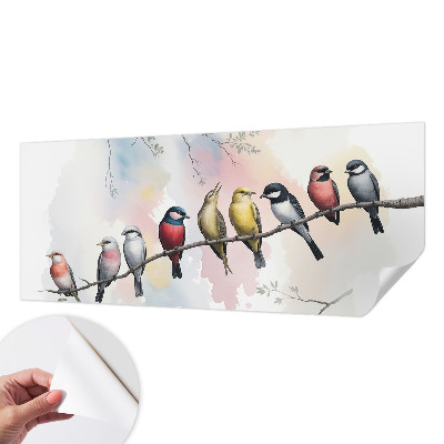 53D-Fototapete fürs Schlafzimmer Vögel auf einem Ast