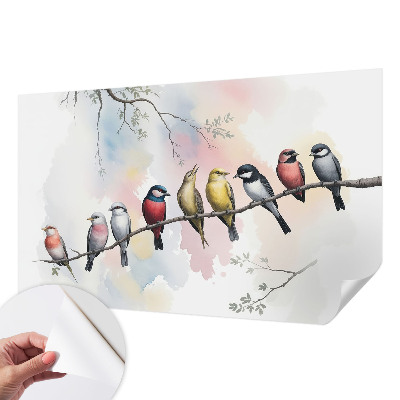 53D-Fototapete fürs Schlafzimmer Vögel auf einem Ast