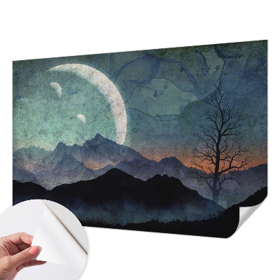 Selbstklebende Fototapete fürs Wohnzimmer mit einer Nachtlandschaft