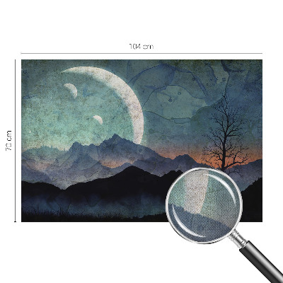 Selbstklebende Fototapete fürs Wohnzimmer mit einer Nachtlandschaft