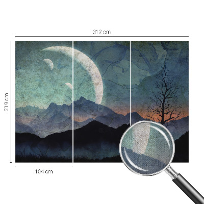 Selbstklebende Fototapete fürs Wohnzimmer mit einer Nachtlandschaft