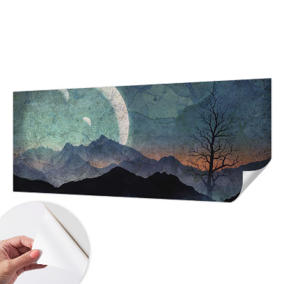 Selbstklebende Fototapete fürs Wohnzimmer mit einer Nachtlandschaft