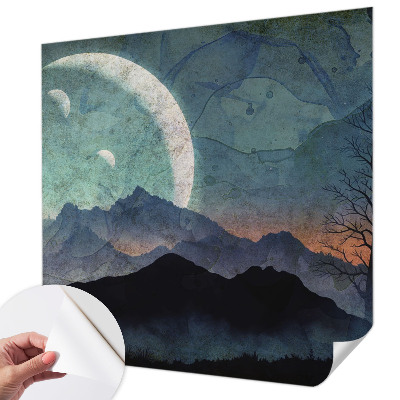 Selbstklebende Fototapete fürs Wohnzimmer mit einer Nachtlandschaft
