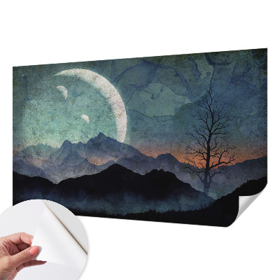 Selbstklebende Fototapete fürs Wohnzimmer mit einer Nachtlandschaft
