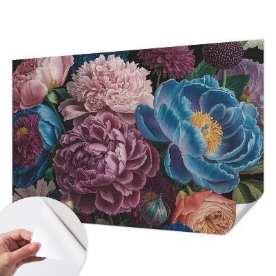 Fototapete nach Maß mit bunten Blumen