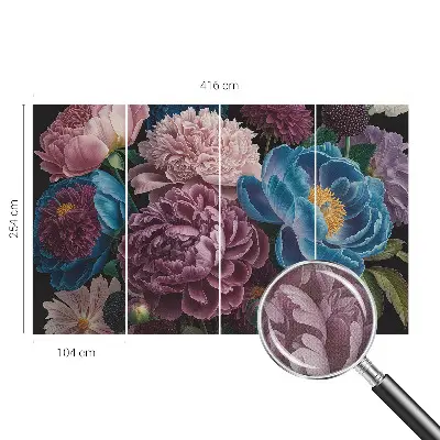 Fototapete nach Maß mit bunten Blumen