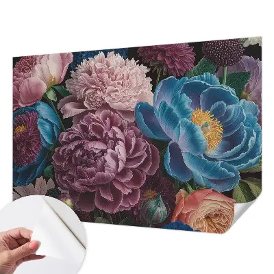 Fototapete nach Maß mit bunten Blumen