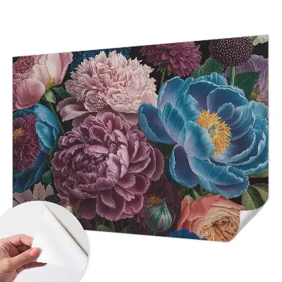 Fototapete nach Maß mit bunten Blumen