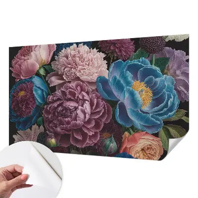 Fototapete nach Maß mit bunten Blumen