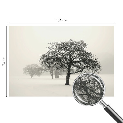 Moderne Fototapete nach Maß mit winterlichen Bäumen