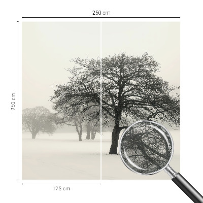 Moderne Fototapete nach Maß mit winterlichen Bäumen