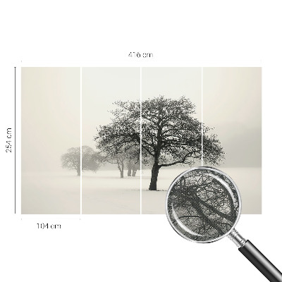 Moderne Fototapete nach Maß mit winterlichen Bäumen