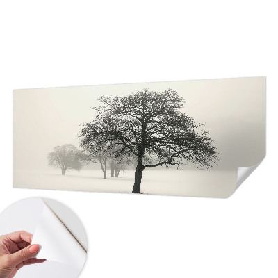 Moderne Fototapete nach Maß mit winterlichen Bäumen