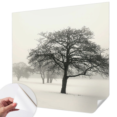 Moderne Fototapete nach Maß mit winterlichen Bäumen