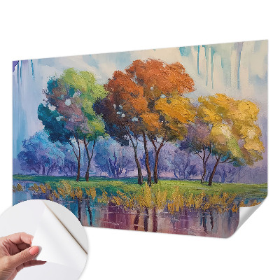 Selbstklebende Fototapete fürs Schlafzimmer mit abstraktem Baummotiv
