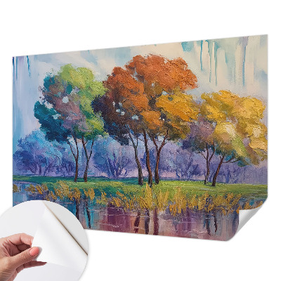 Selbstklebende Fototapete fürs Schlafzimmer mit abstraktem Baummotiv