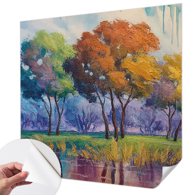 Selbstklebende Fototapete fürs Schlafzimmer mit abstraktem Baummotiv