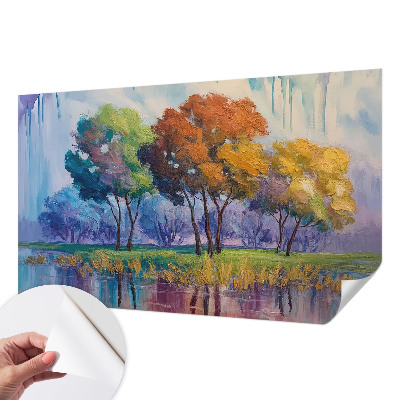 Selbstklebende Fototapete fürs Schlafzimmer mit abstraktem Baummotiv