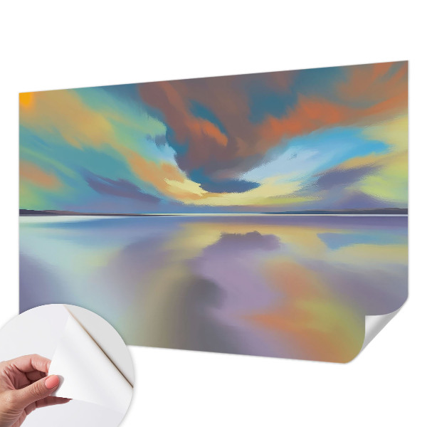 Hochwertige Bildtapete mit einem Motiv eines Regenbogen-Sonnenuntergangs