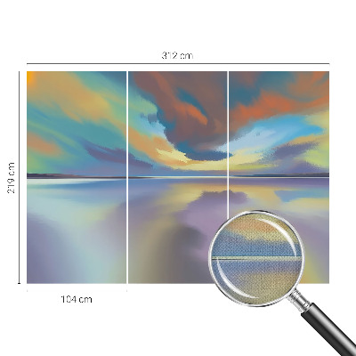 Hochwertige Bildtapete mit einem Motiv eines Regenbogen-Sonnenuntergangs