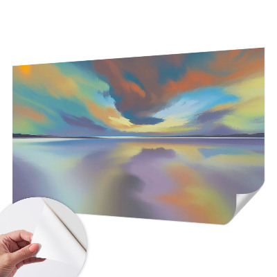 Hochwertige Bildtapete mit einem Motiv eines Regenbogen-Sonnenuntergangs