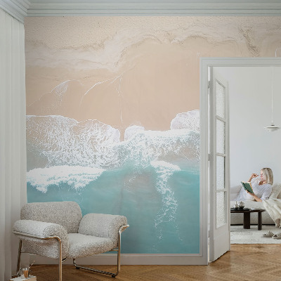 Selbstklebende Fototapete für die Wand mit Motiv tosender Wellen