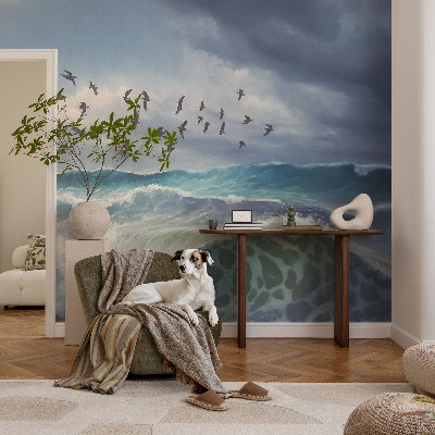 Selbstklebende Fototapete fürs Kinderzimmer mit Motiv Meereswellen