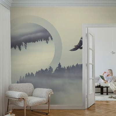 54D-Fototapete mit Waldlandschaft
