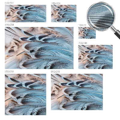 54D-Fototapete fürs Schlafzimmer mit blauem Federdesign
