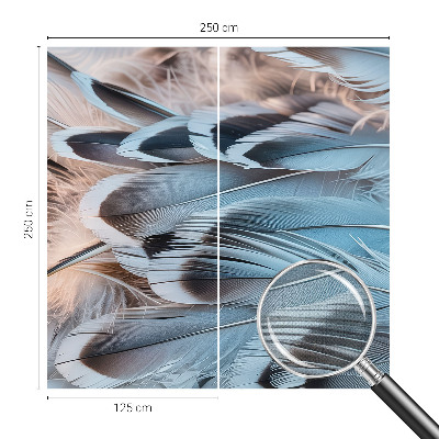 54D-Fototapete fürs Schlafzimmer mit blauem Federdesign