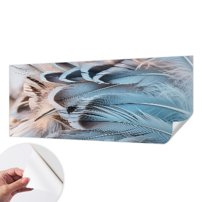 54D-Fototapete fürs Schlafzimmer mit blauem Federdesign