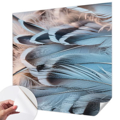54D-Fototapete fürs Schlafzimmer mit blauem Federdesign