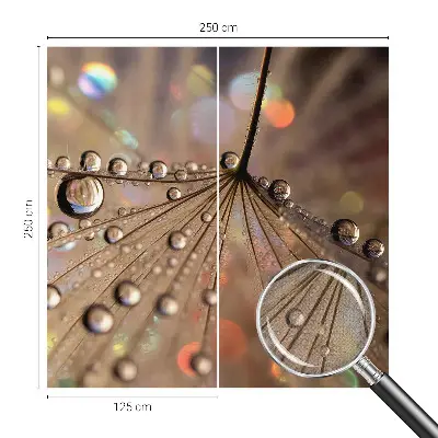54D-Fototapete fürs Wohnzimmer mit Perlentropfen-Motiv