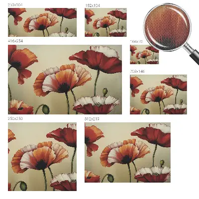 Moderne Fototapete nach Maß mit einem fröhlichen Mohnblumenmotiv