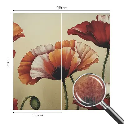 Moderne Fototapete nach Maß mit einem fröhlichen Mohnblumenmotiv