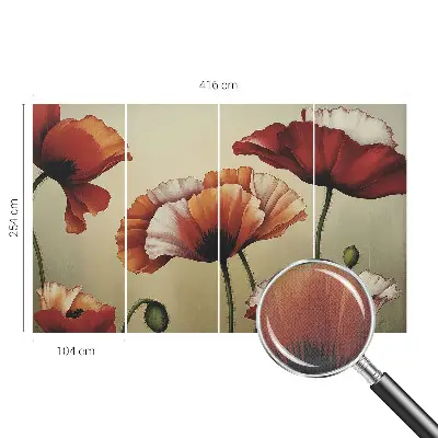 Moderne Fototapete nach Maß mit einem fröhlichen Mohnblumenmotiv