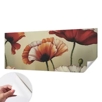 Moderne Fototapete nach Maß mit einem fröhlichen Mohnblumenmotiv