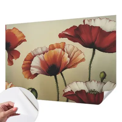 Moderne Fototapete nach Maß mit einem fröhlichen Mohnblumenmotiv