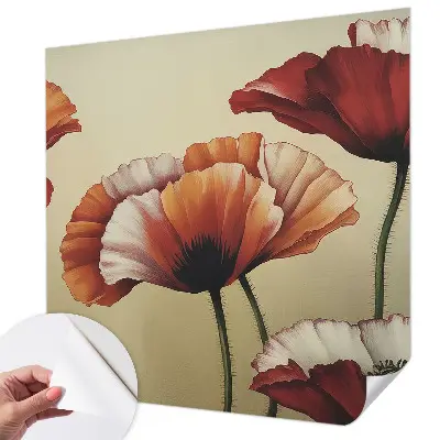 Moderne Fototapete nach Maß mit einem fröhlichen Mohnblumenmotiv