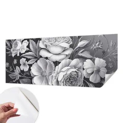 Motivtapete nach Maß mit grauem Blumenmuster