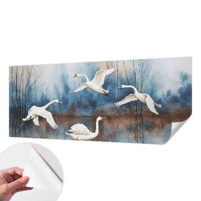 Selbstklebende Fototapete fürs Wohnzimmer mit einem Motiv von Vögeln im Flug