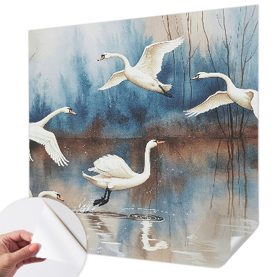Selbstklebende Fototapete fürs Wohnzimmer mit einem Motiv von Vögeln im Flug