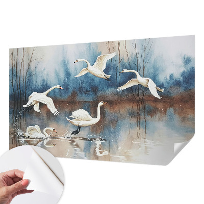 Selbstklebende Fototapete fürs Wohnzimmer mit einem Motiv von Vögeln im Flug