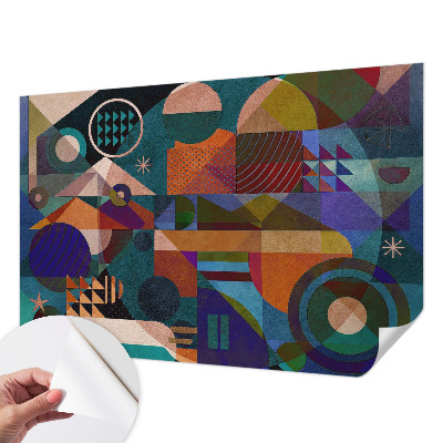 Selbstklebende Fototapete fürs Kinderzimmer mit geometrischem Kunstmotiv