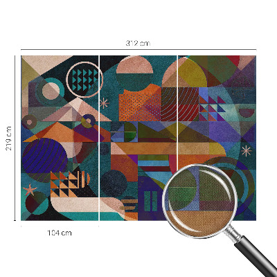 Selbstklebende Fototapete fürs Kinderzimmer mit geometrischem Kunstmotiv