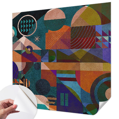 Selbstklebende Fototapete fürs Kinderzimmer mit geometrischem Kunstmotiv