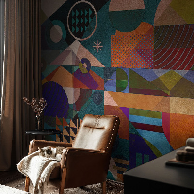 Selbstklebende Fototapete fürs Kinderzimmer mit geometrischem Kunstmotiv