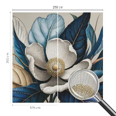 55D-Fototapete fürs Wohnzimmer elegantes Blumenmuster